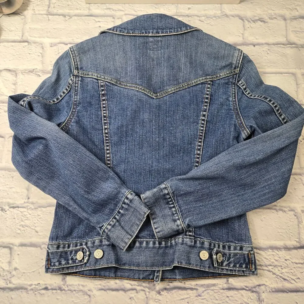 Vintage GAP Women's Denim Jacket Trucker Jean Spring 2004 Stretch size XS - Picture 5 of 13